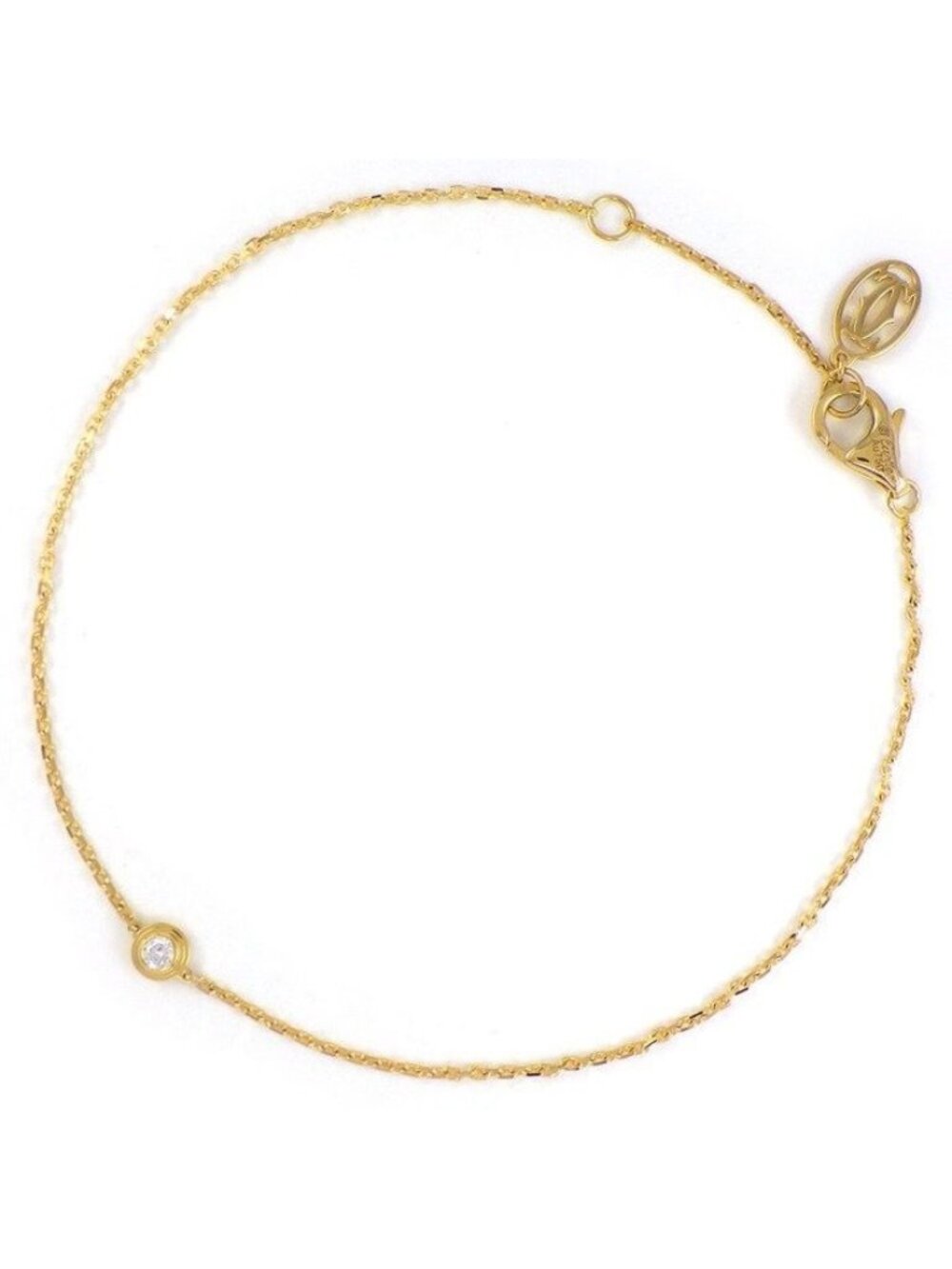 Cartier Bracelet D'amour Mini Model XS Diamants Legers Diamond 18k Yellow Gold